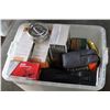 Image 1 : TOTE OF AIR MATTRESSES AND CAMP SUPPLIES