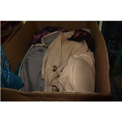 BOX OF SCARFS AND PURSE