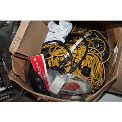 BOX OF ELECTRICAL CORDS