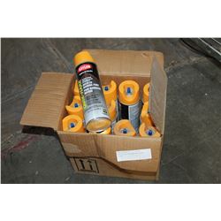 BOX OF YELLOW MARKING SPRAY PAINT