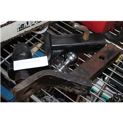 LOT OF TRAILER HITCHES AND BALLS