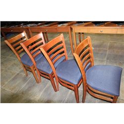 FOUR MODERN NAVY SEAT DINING CHAIRS