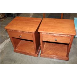 PAIR OF WOODWORKS FUSION INC 1 DRAWER NIGHTSTANDS