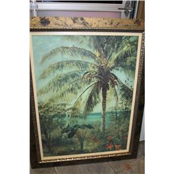 LARGE FRAMED TROPICAL PRINT