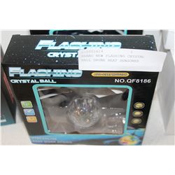 BRAND NEW FLASHING CRYSTAL BALL DRONE HEAT SENSORED