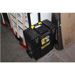 STANLEY ROLLING TOOLBOX AND WOODEN ORGANIZER