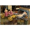 Image 2 : TWO VINTAGE CAST IRON HORSE DRAWN FIRE CARRIAGES