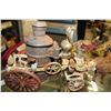Image 4 : TWO VINTAGE CAST IRON HORSE DRAWN FIRE CARRIAGES