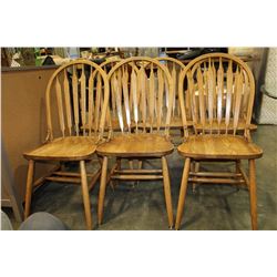 SIX OAK HOOPBACK DINING CHAIRS