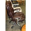 Image 2 : BROWN LEATHER OFFICE CHAIR
