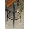 Image 1 : ROUND BLACK METAL GLASSTOP ENDTABLE