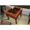 Image 2 : NEW GLASSTOP CARVED SIDE TABLE