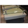 Image 2 : 3 LEATHER GLASSTOP ENDTABLE