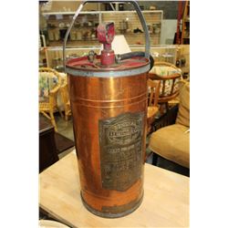 VINTAGE COPPER FIRE EXTINGUISHER