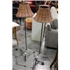 Image 1 : PAIR OF 50 INCH METAL BASE FLOOR LAMPS WITH ADJUSTABLE RATTAN SHADE
