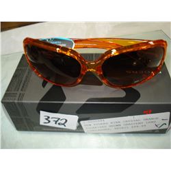 NEW RYDERS KIRA CRYSTAL ORANGE POLARIZED BROWN GRADIENT LENS SUNGLASSES, RETAIL $89.99