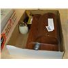 Image 1 : SMALL ROLL TOP DESK BOX LIGHT PIPE AND ANTIQUE ASHTRAY