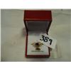 Image 1 : 10KT YELLOW GOLD GENUINE SAPPHIRE AND CUBIC ZIRCONIA HEART RING RETAIL $1200.00