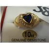 Image 2 : 10KT YELLOW GOLD GENUINE SAPPHIRE AND CUBIC ZIRCONIA HEART RING RETAIL $1200.00