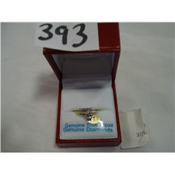 14KT YELLOW GOLD GENUINE BLUE TOPAZ AND DIAMOND PRINCESS RING RETAIL $1500.00