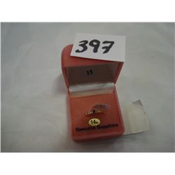 14KT YELLOW GOLD GENUINE SAPPHIRE BABY RING RETAIL $500.00