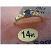 Image 2 : 14KT YELLOW GOLD GENUINE SAPPHIRE BABY RING RETAIL $500.00