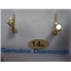 Image 2 : 14KT YELLOW GOLD DIAMOND LEVERBACK EARRINGS WITH APPRAISEL $1500.00