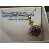 Image 2 : STERLING SILVER GENUINE AMETHYST AND TOPAZ PENDANT ON CHAIN WITH APPRAISEL $600.00