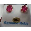 Image 2 : 10KT YELLOW GOLD GENUINE RUBY EARRINGS WITH APPRAISEL $1417.00
