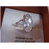 Image 2 : STERLING SILVER GENUINE ROCK CRYSTAL QUARTZ RING WITH APPRAISEL $350.00
