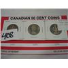 Image 1 : THREE CANADIAN 50 CENT COINS 1972 1974 AND 1984