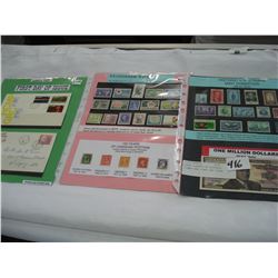 THREE SLEEVES OF HISTORIC STAMPS AND FIRST DAY ISSUE