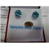 Image 2 : 10KT WHITE GOLD BLUE TOPAZ EARRINGS WITH APPRAISEL $420.00