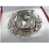 Image 2 : STERLING SILVER GENUINE GREEN AMETHYST AND DIAMOND RING WITH APPRAISEL $1000.00