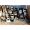 Image 1 : SHELF LOT OF SMALL POTTERY VASES AND BOWLS