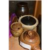 Image 1 : FOUR COVERED POTTERY BOWLS