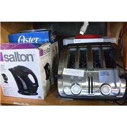 OSTER BLENDER AND TFAL TOASTER KETTLE AND STACKABLE TOTES