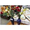 Image 1 : TWO GLASS VASES WITH FLORALS