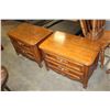 Image 1 : PAIR OF OAK 2 DRAWER NIGHTSTANDS BY DREXEL