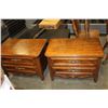 Image 2 : PAIR OF OAK 2 DRAWER NIGHTSTANDS BY DREXEL