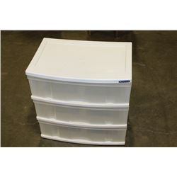 THREE DRAWER PLASTIC ORGANIZER