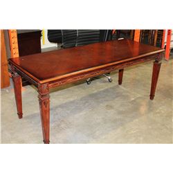 NEW CUSTOM CARVED MAHOGANY DESK DINING TABLE