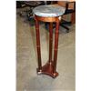 Image 2 : ROUND STONE TOP MAHOGANY FINISH PLANTER STAND