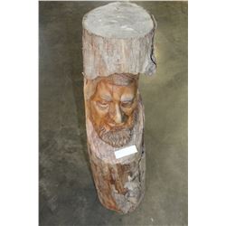 ABRAHAM CARVED LOG