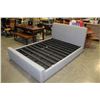 Image 1 : AS NEW QUEENSIZE GREY MODERN PLATFORM BEDFRAME WITH HYDARAULIC LIFT FOR UNDER STORAGE RETAIL $1899
