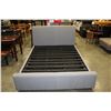 Image 2 : AS NEW QUEENSIZE GREY MODERN PLATFORM BEDFRAME WITH HYDARAULIC LIFT FOR UNDER STORAGE RETAIL $1899
