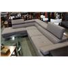 Image 1 : AS NEW MODERN 2 PIECE SECTIONAL SOFA WITH ADJUSTABLE HEAD AND ARM RESTS