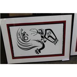 LIMITED EDITION PIED FIRST NATIONS PRINT CALL OF THE RAVEN