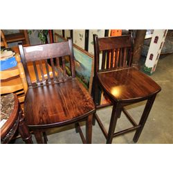 PAIR OF NEW WOOD BARSTOOLS