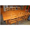 Image 2 : PINE TABLE WITH LEAF AND SIX PINE LADDER BACK CHAIRS